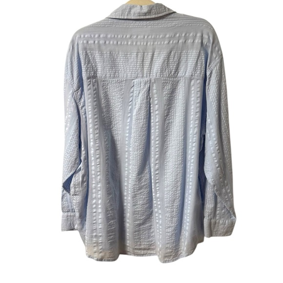 Aerie Seersucker Coverup Shirt Women’s Lightweight Button Up Baby Blue Large - Picture 8 of 10